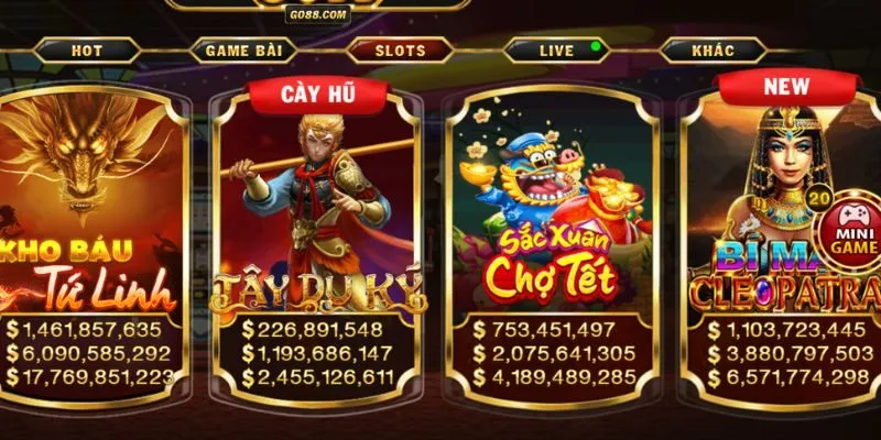 Nổ Hũ Go88 – Thỏa Sức Chơi Với Giao diện đẹp dễ thắng Nổ Hũ Go88 có tới 10 sảnh game khác nhau cho phép anh em thỏa sức chơi cược